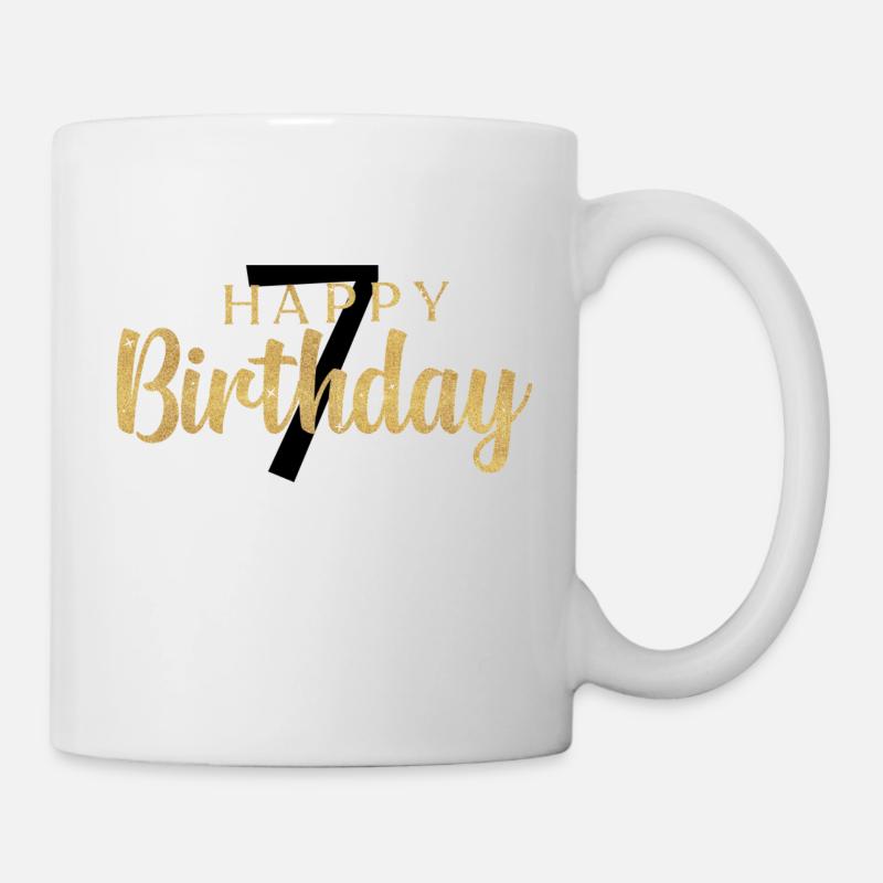 Happy Birthday 7 - Tasse - Weiß