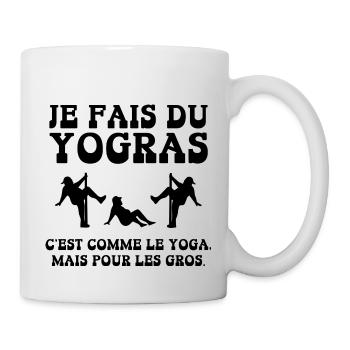 je fais du yogras - Mug blanc - blanc - Droite