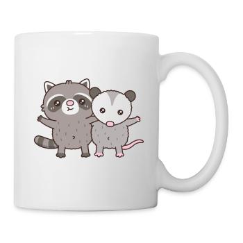 Mignons ratons laveurs et opossums besties - Mug blanc - blanc - Droite