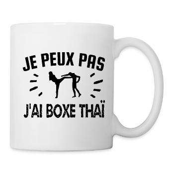 je peux pas j'ai boxe thaï - Mug blanc - blanc - Droite