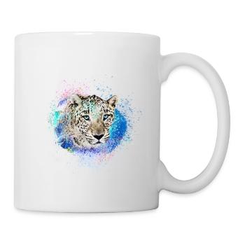 jaguar,wildkatze,leopard,graffiti,bunt - Tasse - Weiß - Rechts