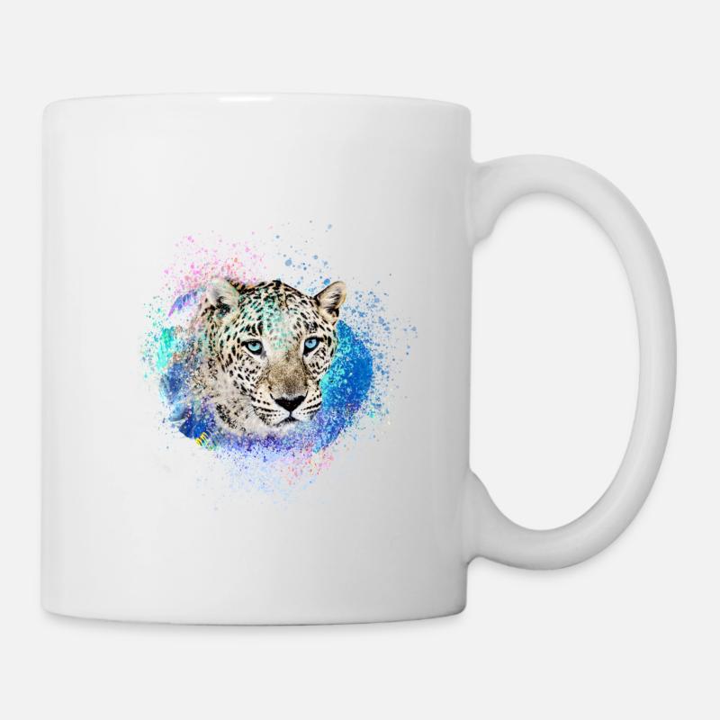 jaguar,wildkatze,leopard,graffiti,bunt - Tasse - Weiß