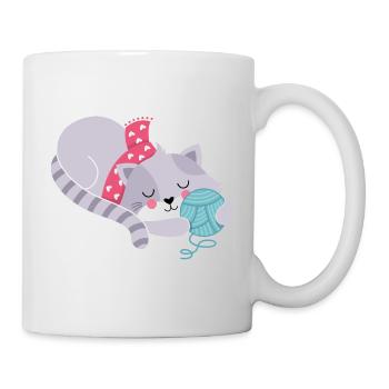 Chat à tubercule laineux - Mug blanc - blanc - Droite