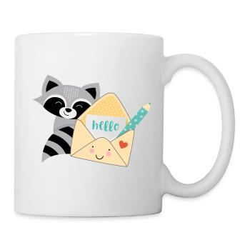 Waschbär-Post - Tasse - Weiß - Rechts
