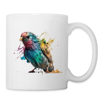 Colorful Little Bird Splash Art Design - for everyone - Mug - white - Right