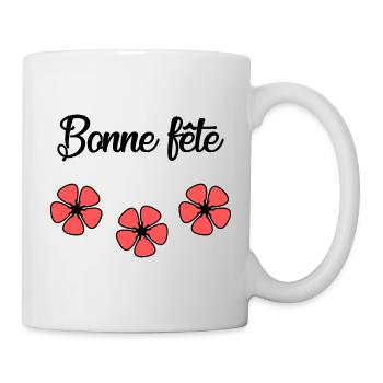 BONNE FÊTE. FÊTE DES MÈRES. FÊTE DES PÈRES. FÊTE - Mug blanc - blanc - Droite