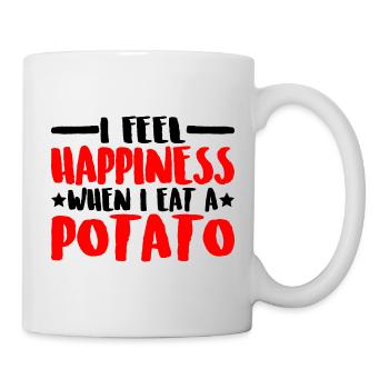 Je ressens du bonheur quand je mange une pomme de terre 3 - Mug blanc - blanc - Droite
