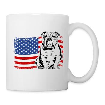 Bouledogue anglais Amérique Flag Dogs Wilsigns - Mug blanc - blanc - Droite