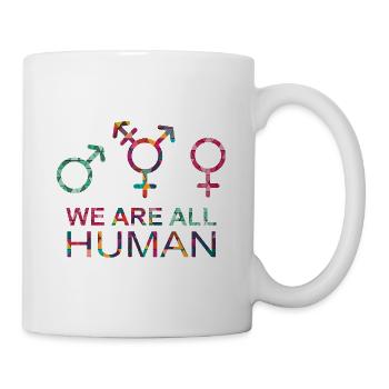 We are all Human LGBT Gender Symbols - Mug - white - Right