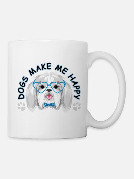 Hunde machen mich glücklich - Tasse - Weiß