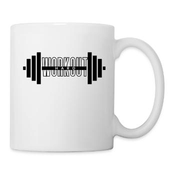 Workout Hard "Dumbel" - Tasse - Weiß - Rechts
