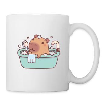 Cute Capybara Taking A Bath In Bathtub - Mug - white - Right