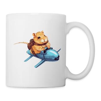 Hamster on Rocket - Funny Space Design - Mug - white - Right