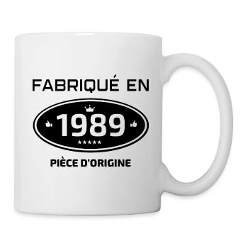 FABRIQUÉ EN 1989 PIÈCE D'ORIGINE - Mug blanc - blanc - Droite