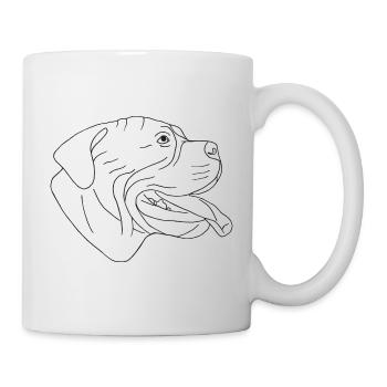 Bullmastiff - Tasse - Weiß - Rechts