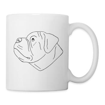 Bullmastiff Kopf - Tasse - Weiß - Rechts