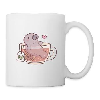 Funny Manatee Chilling In Tea Cup - Mug - white - Right