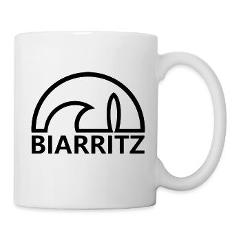 Biarritz Sun Surfbrett minimalistisch schwarz - Tasse - Weiß - Rechts