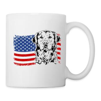 Golden Retriever America Flag Dogs Wilsigns - Mug - white - Right