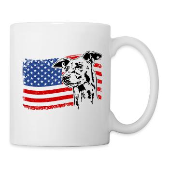 Greyhound America Flag Greyhound Dogs Wilsigns - Mug blanc - blanc - Droite