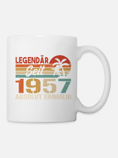 Original 1957 Jahrgang Vintage Geburtstag 1957 - Tasse - Weiß