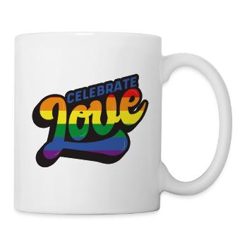 Celebrate love - schwarz - Tasse - Weiß - Rechts