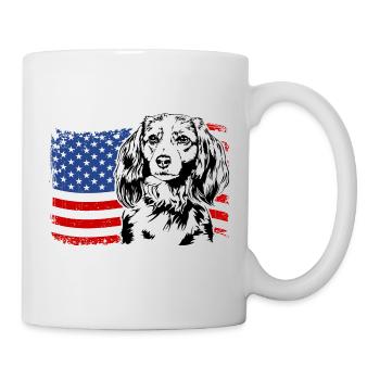 Nederlandse Kooikerhondje Amerika Flag Dogs - Mug blanc - blanc - Droite