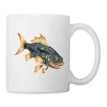 Pike perch fish, lifelike fishing design - Mug - white - Right