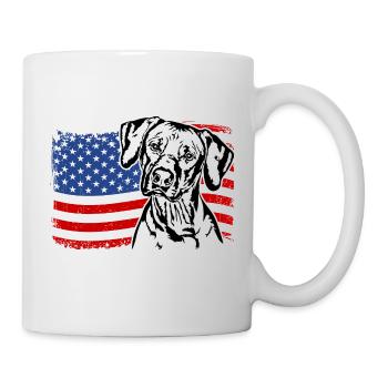Rhodesian Ridgeback America Flag Dogs Wilsigns - Mug blanc - blanc - Droite
