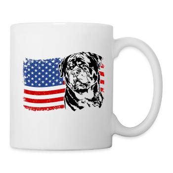 Rottweiler America Flag Dog Dogs Wilsigns - Mug - white - Right