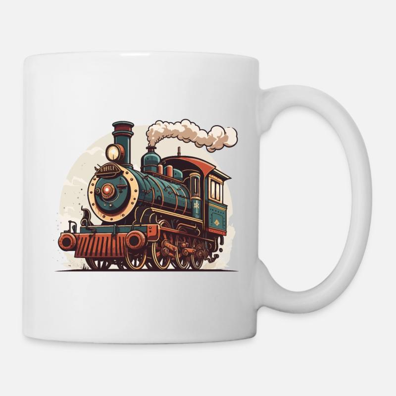 Fahrt mit dem Dampfzug - Tasse - Weiß