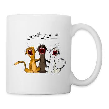 Singende Katzen - Tasse - Weiß - Rechts