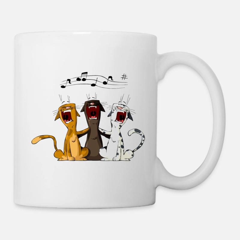 Singende Katzen - Tasse - Weiß