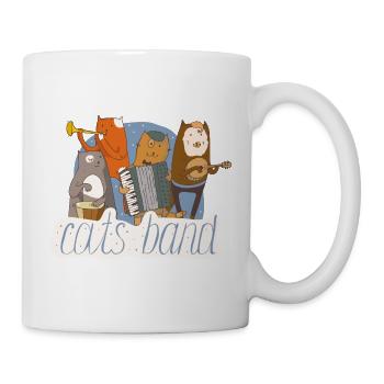 Katzen spielen Musik - Tasse - Weiß - Rechts