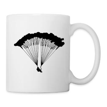 Parachutiste en silhouette nuageuse - Mug blanc - blanc - Droite