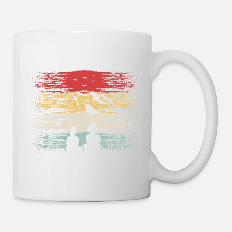 Angler Vatertag Fischer Papa Retro Geschenkidee - Tasse - Weiß