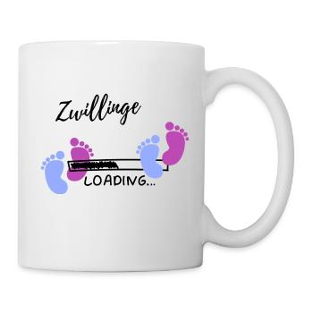 Zwillingsschwangerschaft - Baby´s Loading - Bauch - Tasse - Weiß - Rechts