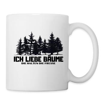 Ich liebe Bäume - die halten die Fresse - Tasse - Weiß - Rechts