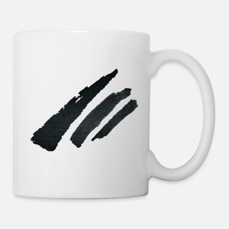 Streifen Pinsel - Tasse - Weiß