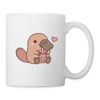 Mignon ornithorynque aime le thé à bulles - Mug blanc - blanc - Droite