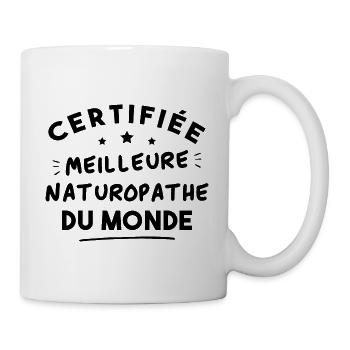 Certified best naturopath in the world - Mug - white - Right