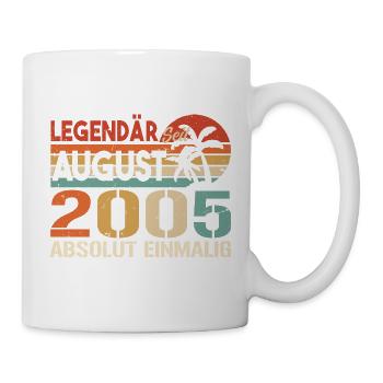 Geboren im August 2005 Funny Birthday Retro - Tasse - Weiß - Rechts