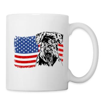 Schnauzer America Flag Dog Dogs Wilsigns - Mug - white - Right
