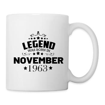 Birthday Legend November 1963 Unforgettable - Mug - white - Right