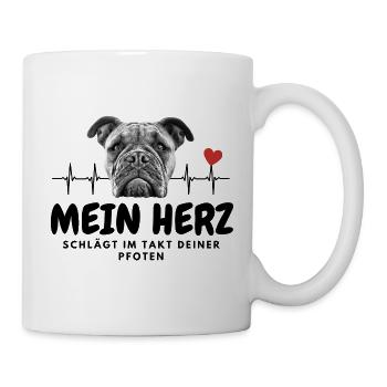 MEIN HERZ schlägt ... Pfote Hunde HUND - Tasse - Weiß - Rechts