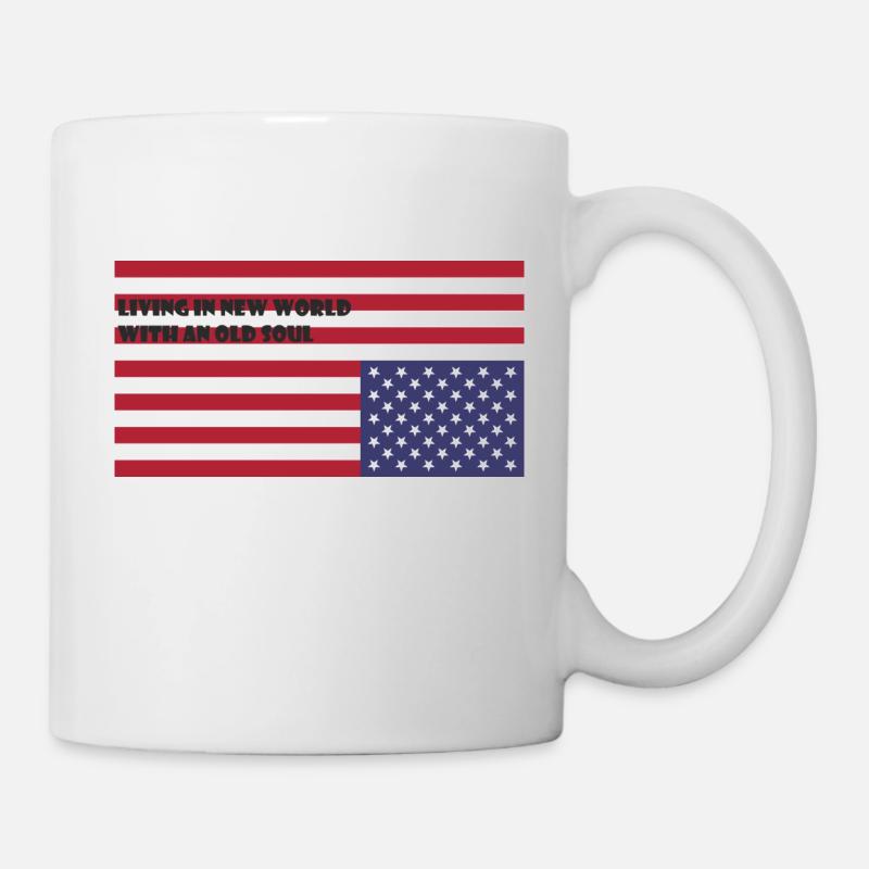 Vivre dans un nouveau monde avec une vieille âme - Mug blanc - blanc