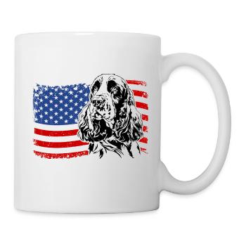 English Springer Spaniel America Flag Dog Dogs - Mug - white - Right