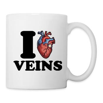 Ich liebe Venen - Blutabnehmen - Tasse - Weiß - Rechts