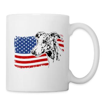 Whippet America Flag Dogs Dog Wilsigns - Mug - white - Right