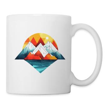 Montagnes abstraites aux couleurs vives - Mug blanc - blanc - Droite